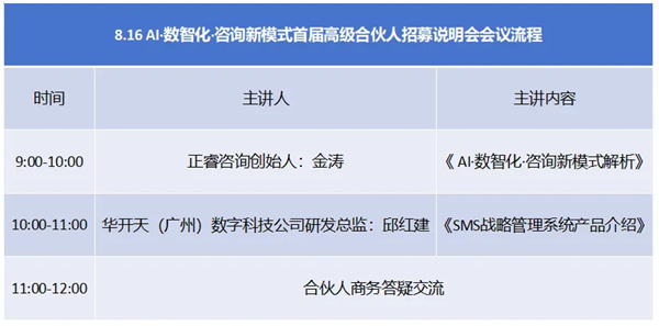 AI·數(shù)智化·咨詢新模式首屆高級(jí)合伙人招募說明會(huì)震撼來襲！
